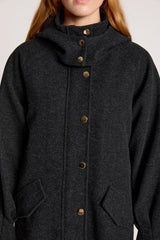 Eb&Ive Sable Hood Coat, Charcoal
