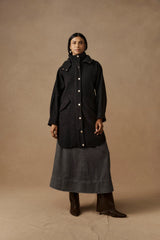 Eb&Ive Sable Hood Coat, Charcoal
