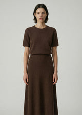 Brushed Short Sleeve Knit, Mink