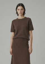 Brushed Short Sleeve Knit, Mink