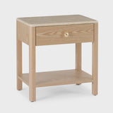 Carlyle Brown Marble Bedside Table