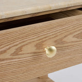 Carlyle Brown Marble Bedside Table