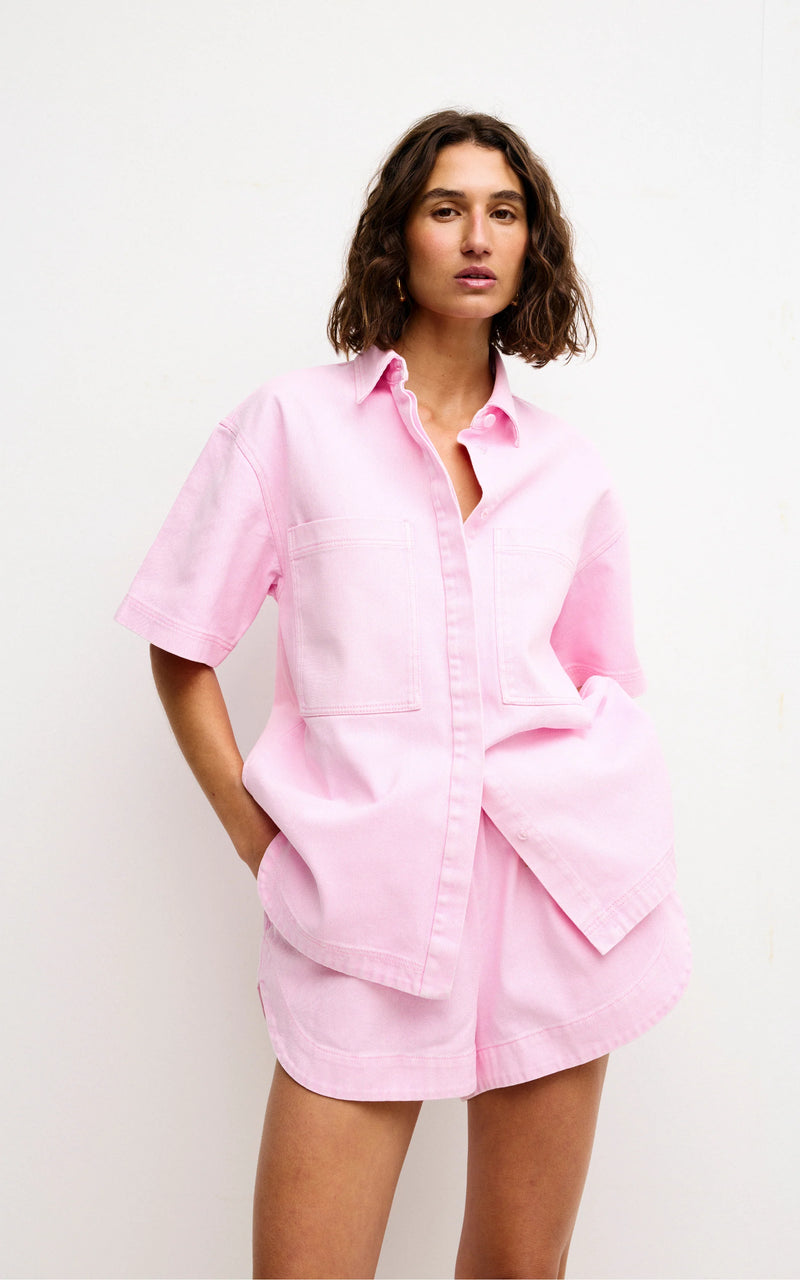 Kinny Freya Shirt, Blush Denim