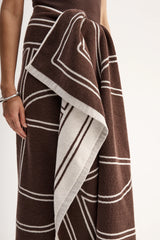 Elka Collective Beau Towel, Chocolate Ecru