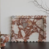 Palazzo Large Scalloped Tray, Brown Calacatta