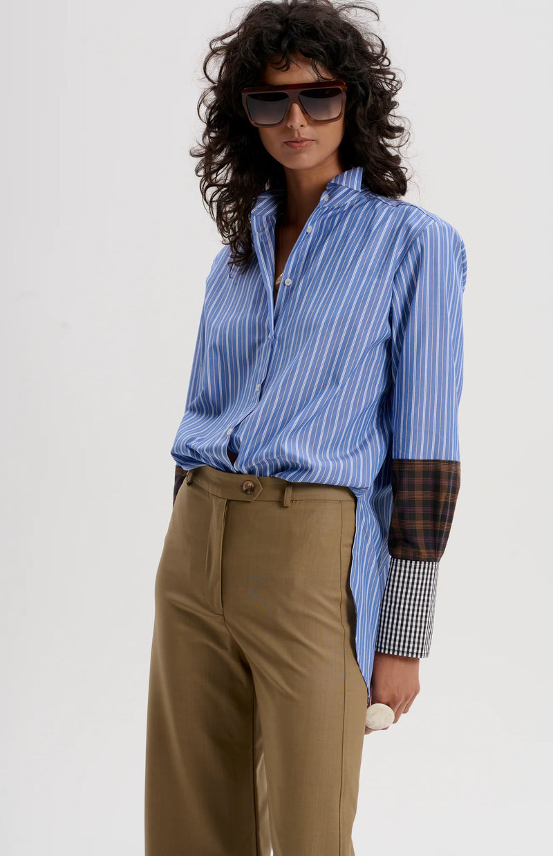 le stripe Worsted Merino Trouser, Pale Tobacco