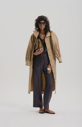 le stripe Silk Twill Pinstripe Pant, Navy