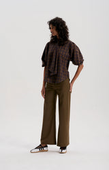 le stripe Worsted Merino Trouser, Dark Olive