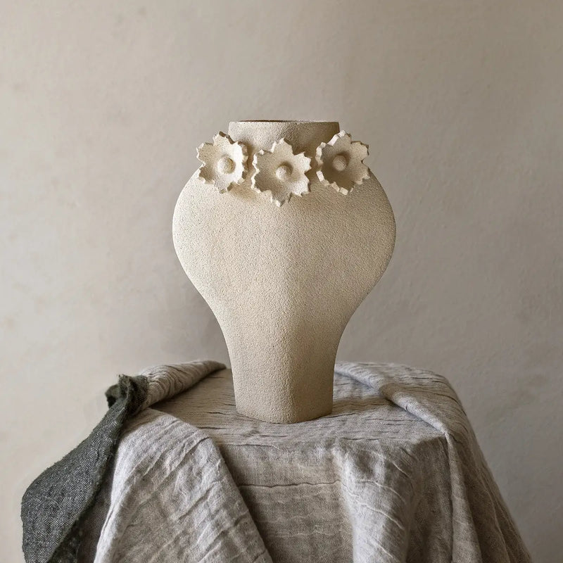 Ceramic Summer Vase 'Sculptural Flowers- Dal'