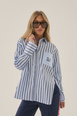 Araminta James Palermo Shirt, Sea Blue