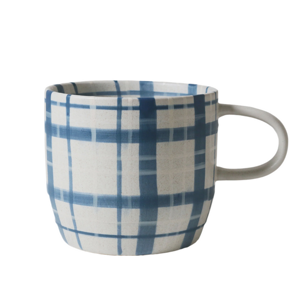 Robert Gordon Mug 'Cat's Pyjamas’ Mug, Denim Check
