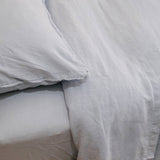 French Linen Flat Sheet, Soft Blue