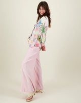 Me369 Ariel Wide Leg Linen Pants Pink