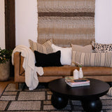 Eadie Gramercy Cushion, Natural/Black/White Stripe