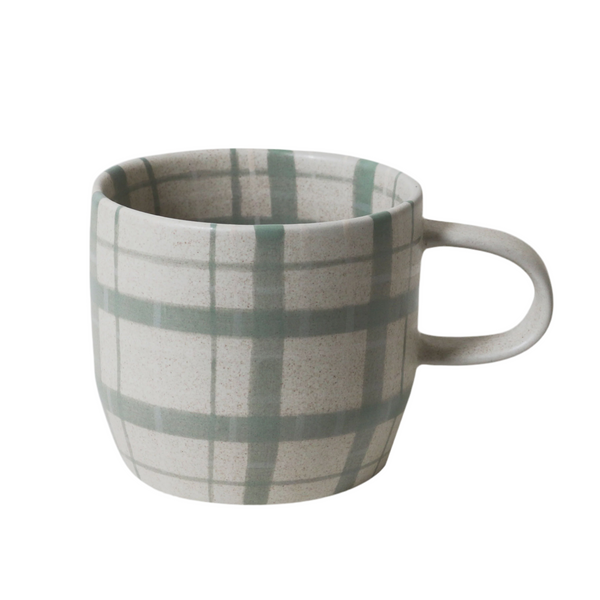 Robert Gordon Mug 'Cat's Pyjamas' Mug, Duck Egg Check