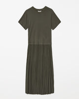 Yerse Pleat Dress Khaki