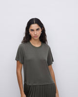 Yerse Pleat Dress Khaki