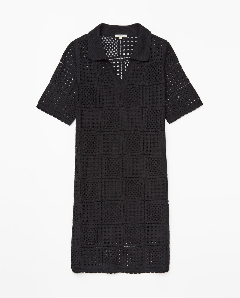 Yerse Crochet Dress Black