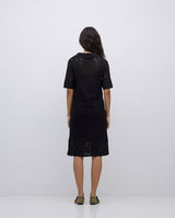 Yerse Crochet Dress Black