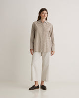 Yerse Oversized Poplin Shirt, Camel