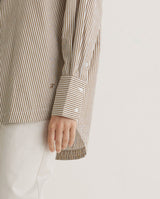 Yerse Oversized Poplin Shirt, Camel