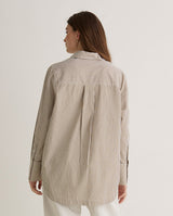 Yerse Oversized Poplin Shirt, Camel