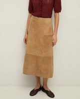 Yerse Suede Midi Skirt, Camel