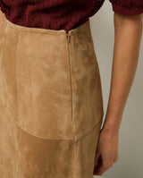 Yerse Suede Midi Skirt, Camel