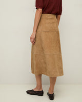 Yerse Suede Midi Skirt, Camel