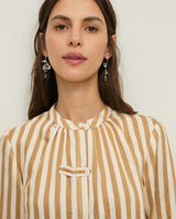 Yerse Stripe Shirt, Camel