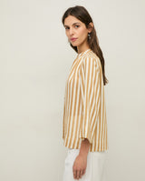 Yerse Stripe Shirt, Camel