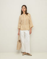 Yerse Stripe Shirt, Camel