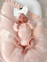 Frill Romper, Pink Flowers