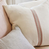 Ribbon Cushion, White/Lilac/Putty