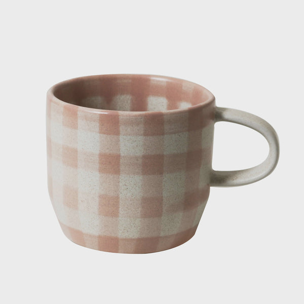 Robert Gordon Mug 'Cat's Pyjamas' Soft Terracotta Check