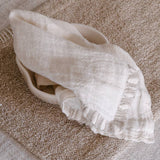 Eadie Zayra Napkin, Ivory/Natural Hand Stitch