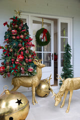 Gold Etched Reindeer Tree Stand