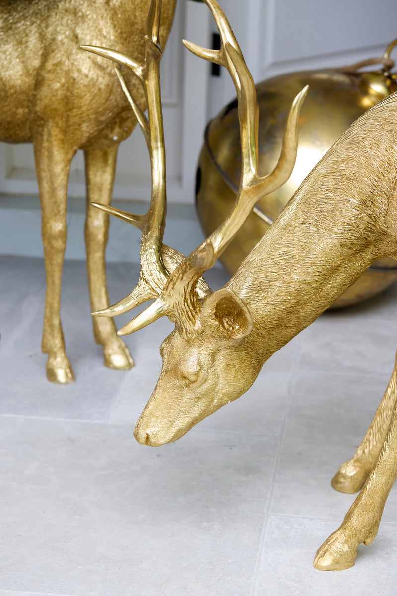 Gold Etched Standing Reindeer