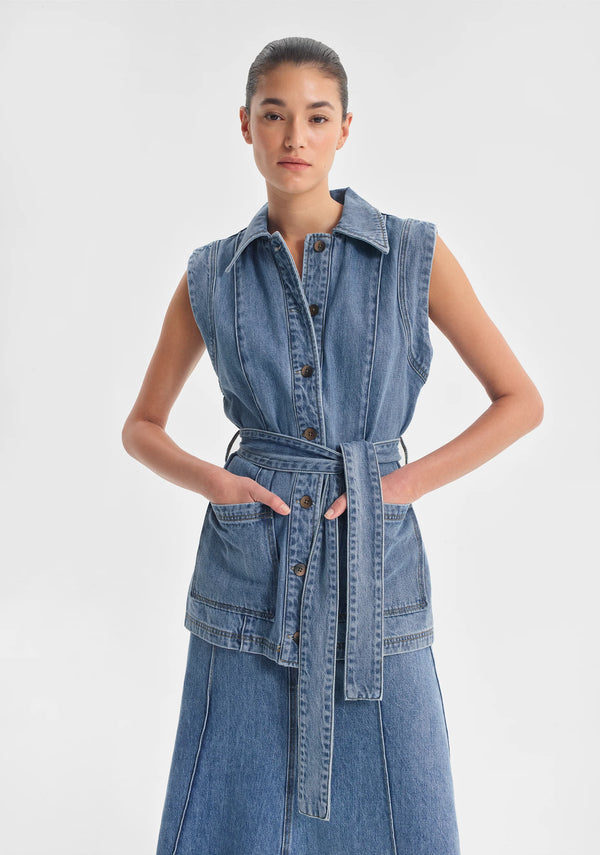 Morrison Jacque Denim Vest, Light Blue