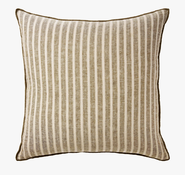 L&M Ava Khaki Stripe Cushion