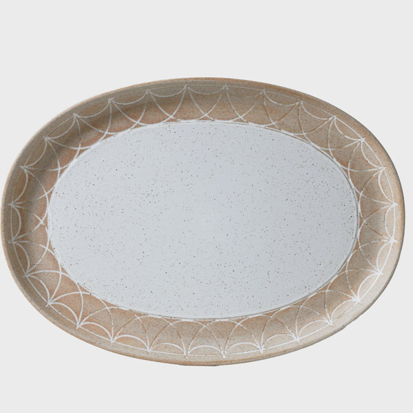 Entertainer Oval Platter, Natural Etching