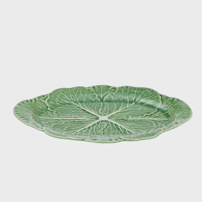 Cabbage oval platter, green