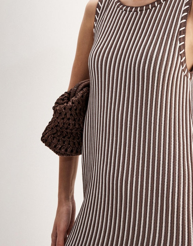 Elka Collective Alessandra Maxi Dress, Chocolate Stripe