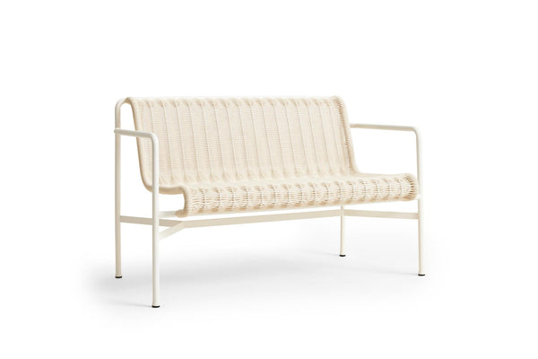 Palissade Cord Dining Bench w/arm, Cream White