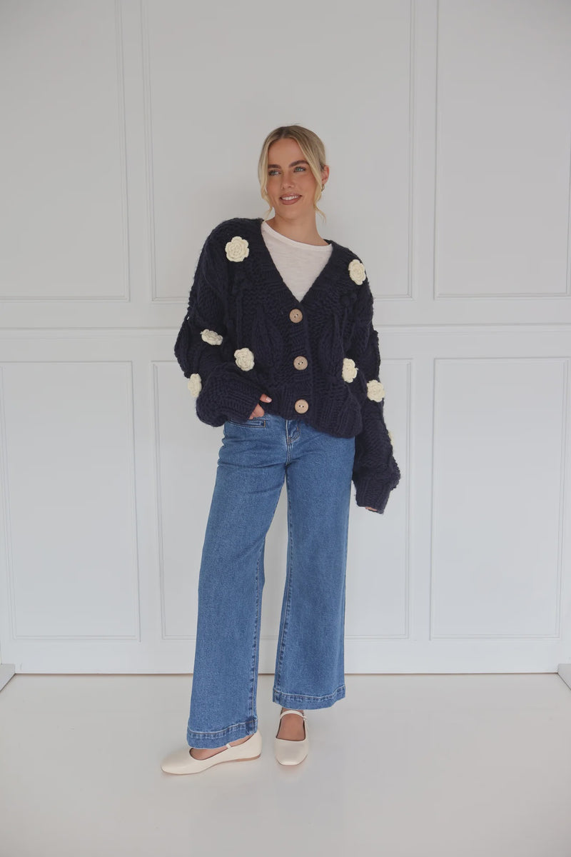Kireina Alexa Knit, Navy Flowers OS