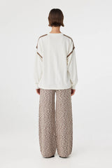 Arcaa Eden Long Sleeve Tee, Cream & Espresso