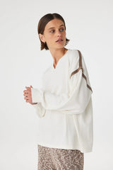 Arcaa Eden Long Sleeve Tee, Cream & Espresso