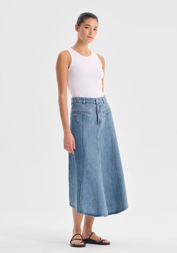 Morrison Jacque Denim Skirt, Light Blue