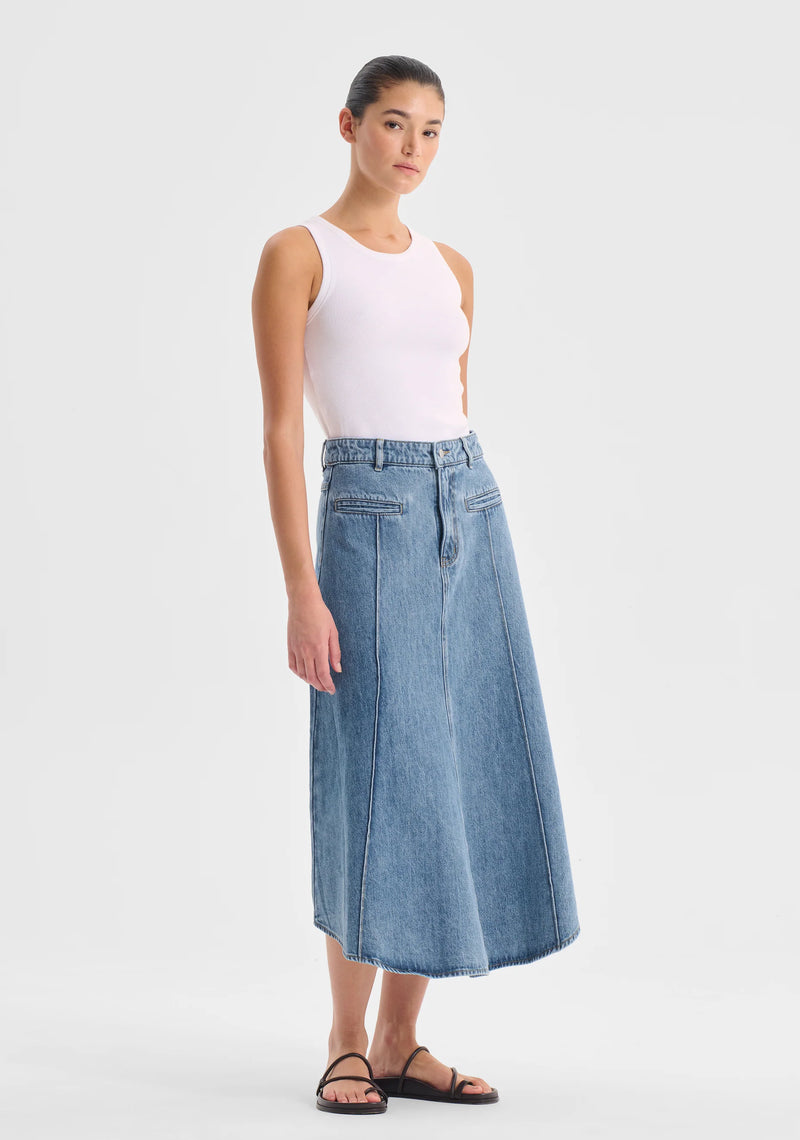 Morrison Jacque Denim Skirt, Light Blue