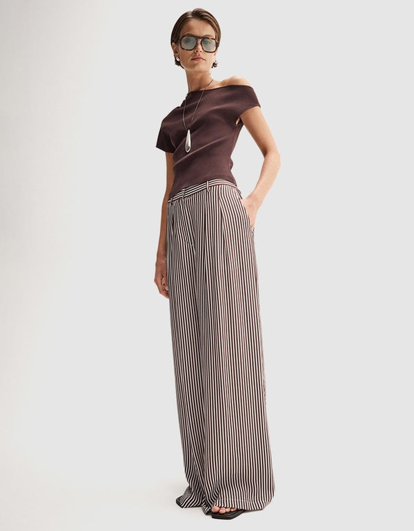 Elka Jamie Stripe Pants, Brown